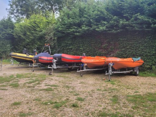 A row of docked boats